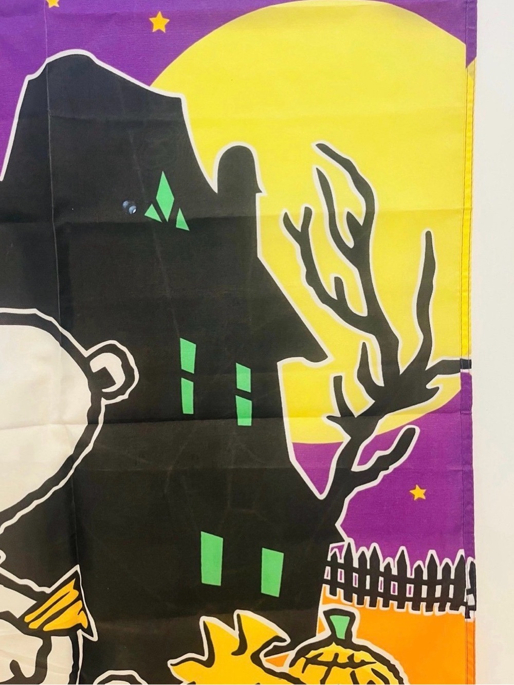 Snoopy & Woodstock Halloween Trick or Treat Peanuts Gang Vintage House Flag - Picture 3 of 12